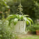 Iron Hanging Vintage Distressed Flower Basket for Garden Wall Patio Plant Use
