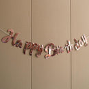 Happy Birthday Party Banner Decorations in Rose Gold Silver or Gold Bunting Garland - Gold