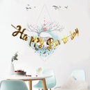 Happy Birthday Party Banner Decorations in Rose Gold Silver or Gold Bunting Garland - Gold