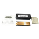 Harmonica 10 Holes Key Of C Blue Blues Harp Stainless Steel Brass - Gold