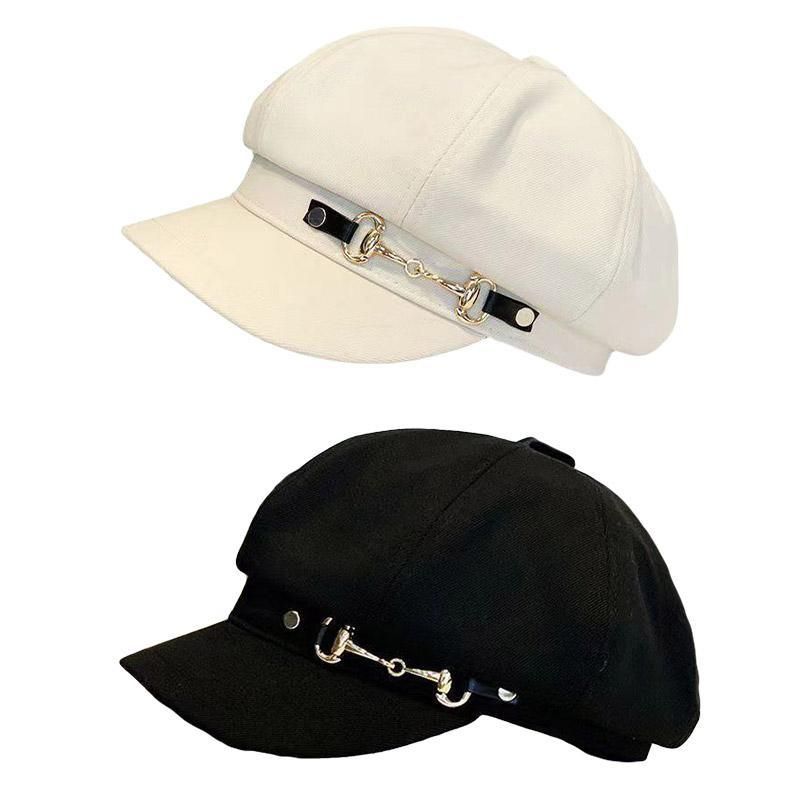 2pcs Vintage Beret Hat Autumn and Winter Versatile Fashionable Warm Headwear Set