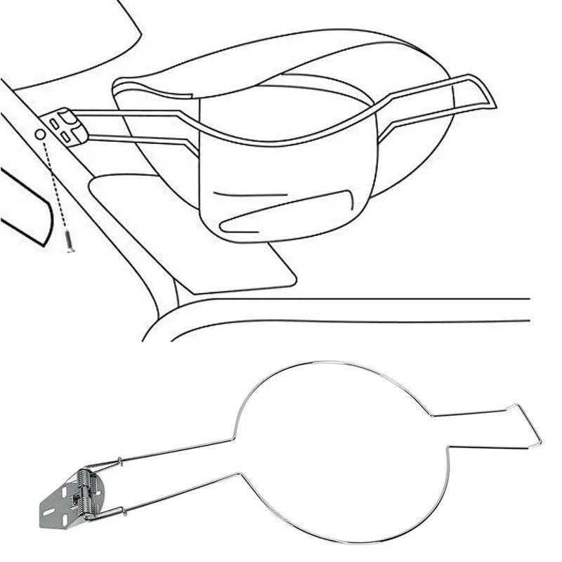 Car Hat Holder Spring Loaded Rack for Akubra Hard Hat Riding Helmet Storage