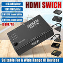 HDMI Switch Splitter 3-in-1 5-in-1 or 1-in-2 1080p 4K Manual or Remote Options - 5 in 1 Switch 4K Remote IR