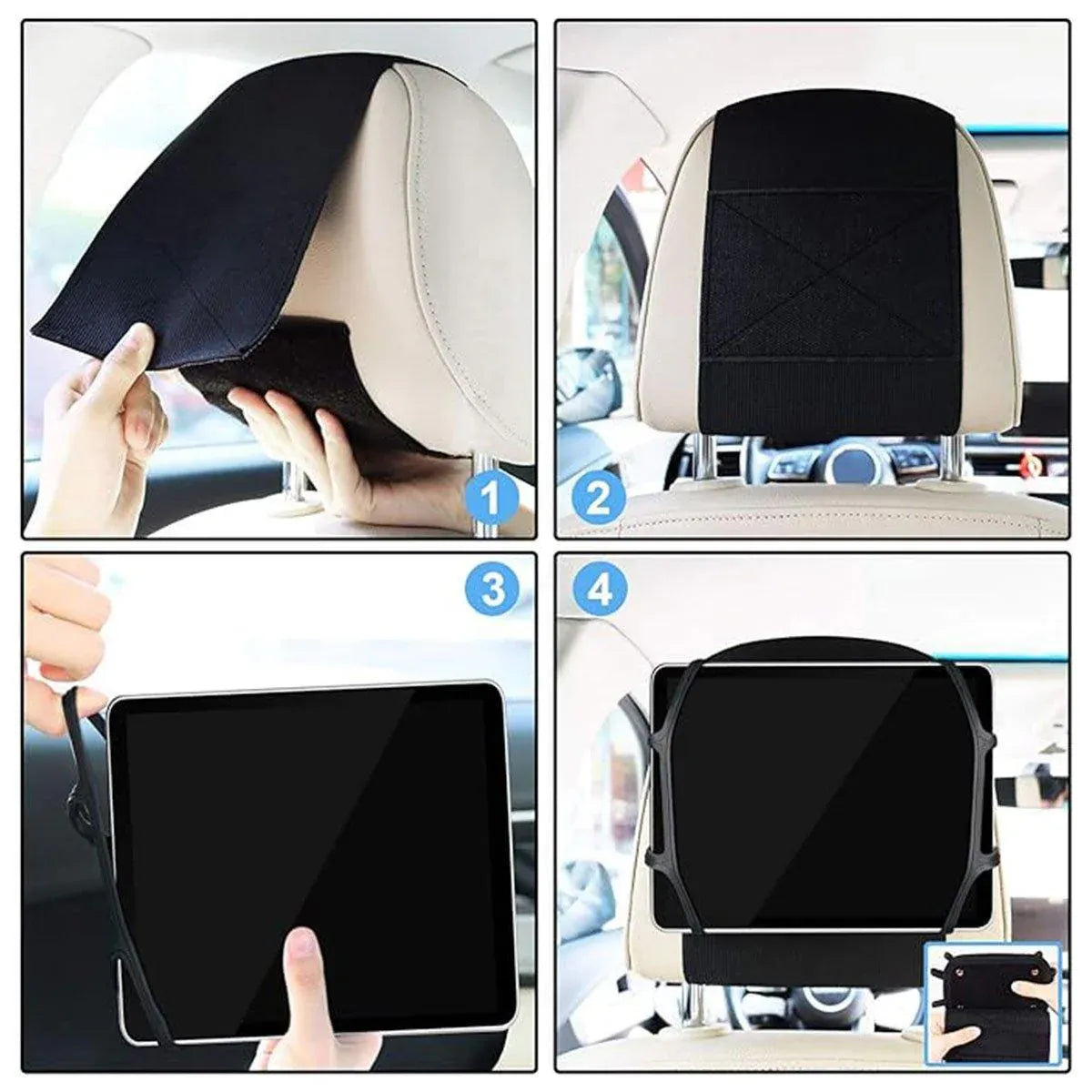 Rotating Car Headrest Tablet Holder Rear Seat Mount for iPad and Tablets