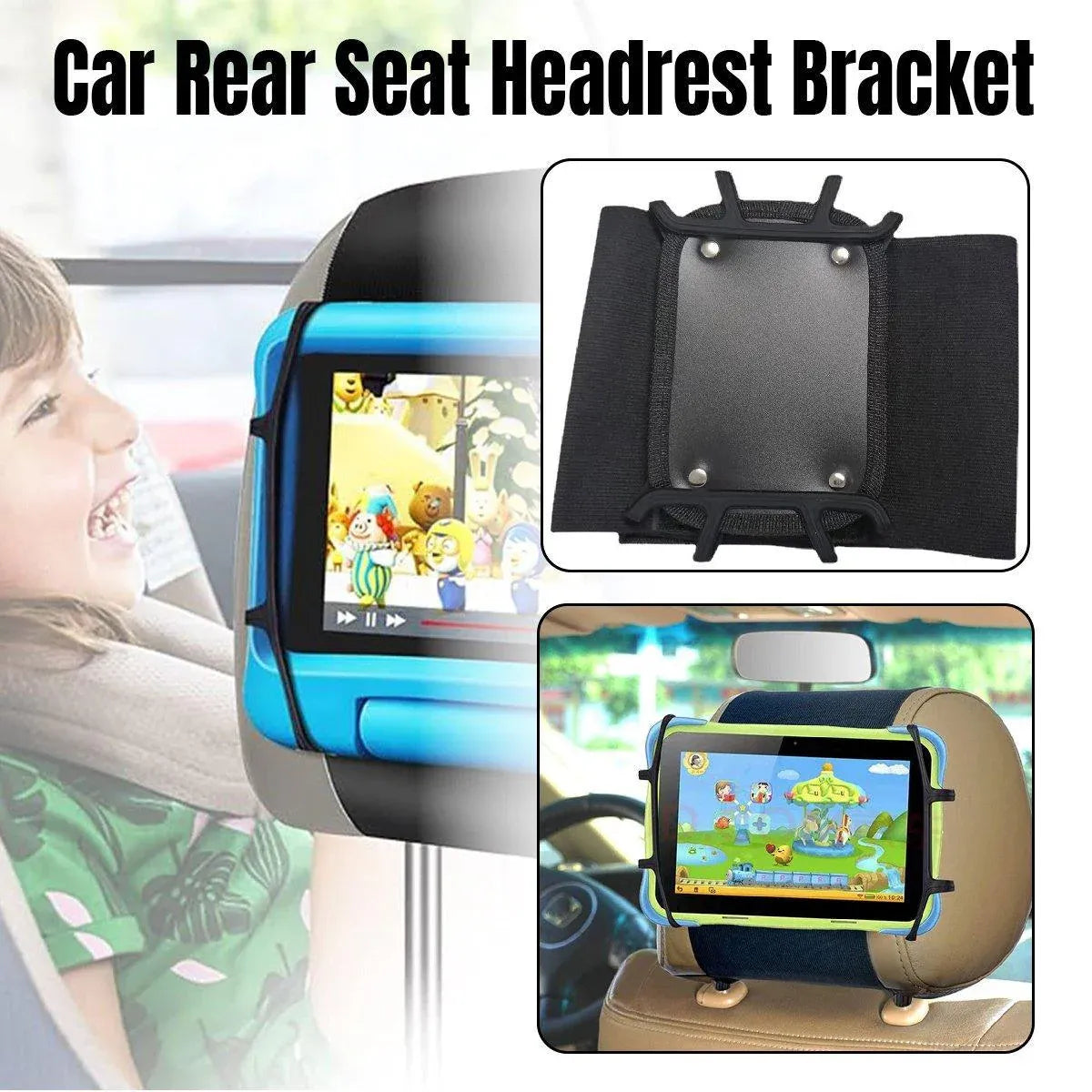 Rotating Car Headrest Tablet Holder Rear Seat Mount for iPad and Tablets