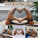 1-Piece Brown Heart-Hand Decorative Figurine, 18.5 cm