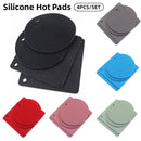 4pcs Silicone Honeycomb Heat Resistant Mats Table Cup Pot Coasters Home Kitchen - Grey