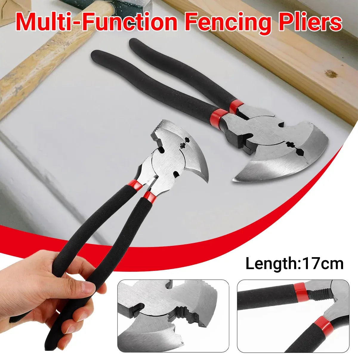Multi Functional Fence Pliers Carbon Steel for Wire Cutting Bending