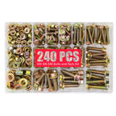 240pcs 8.8 Grade Carbon Steel Flange Hex Bolt Nut Kit M5 M6 M8 with Case