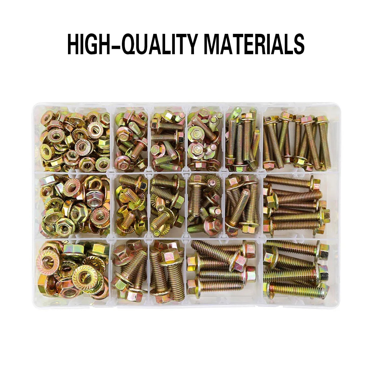 240pcs 8.8 Grade Carbon Steel Flange Hex Bolt Nut Kit M5 M6 M8 with Case