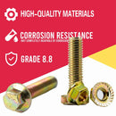 240pcs 8.8 Grade Carbon Steel Flange Hex Bolt Nut Kit M5 M6 M8 with Case