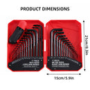 35Pcs L-Shaped Hex Key Wrench Set Allen Key Tool Kit For Home Car Repair Use
