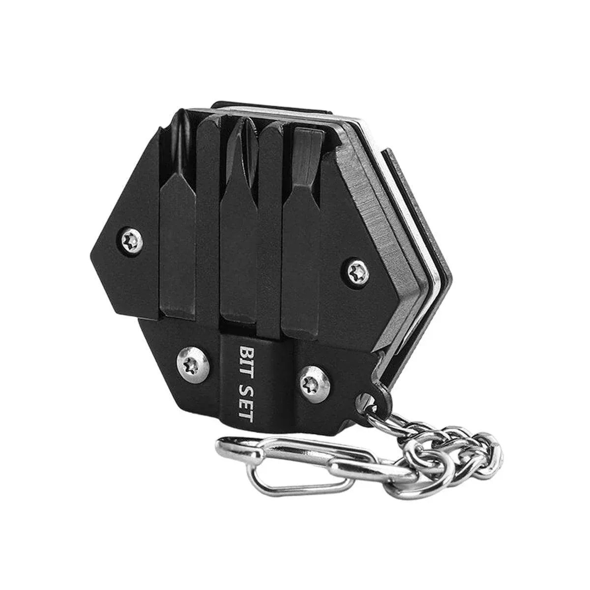 Multifunctional Hexagon Pocket Knife Outdoor Mini Tool Survival EDC Gear Kit - Black