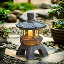 Zen Inspired Solar Pagoda Powered Outdoor Courtyard Decorative Lights Waterproof