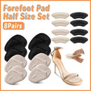 8Pairs High Heel Cushion Pads Forefoot Half Size Inserts of Foot Support Insoles