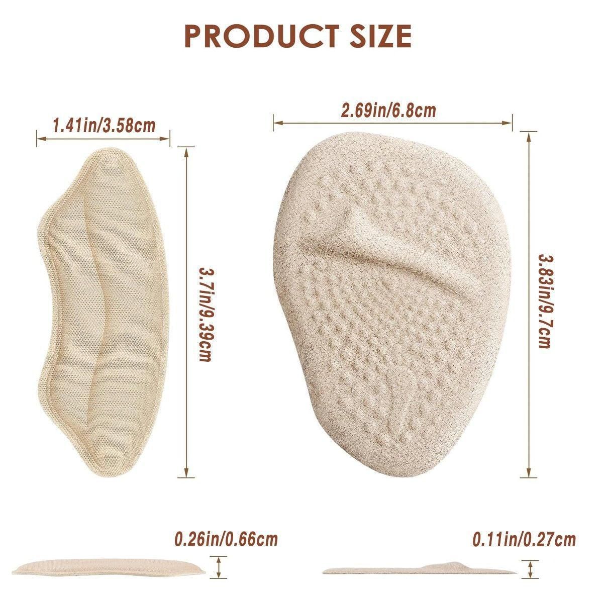 8Pairs High Heel Cushion Pads Forefoot Half Size Inserts of Foot Support Insoles
