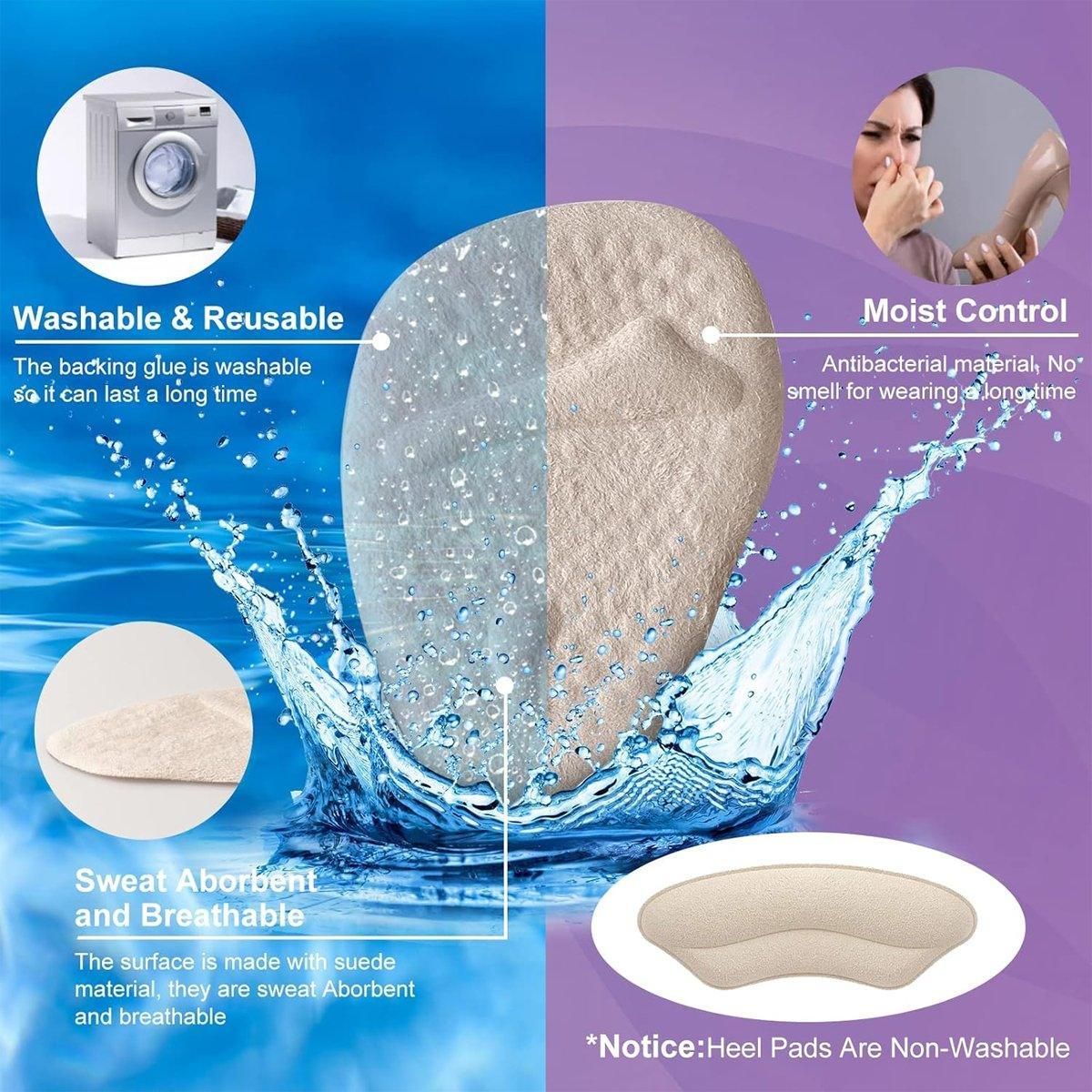 8Pairs High Heel Cushion Pads Forefoot Half Size Inserts of Foot Support Insoles