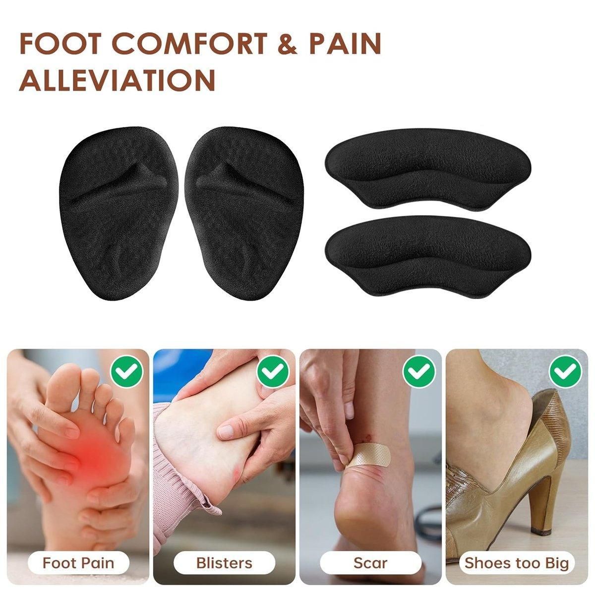 8Pairs High Heel Cushion Pads Forefoot Half Size Inserts of Foot Support Insoles