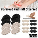 8Pairs High Heel Cushion Pads Forefoot Half Size Inserts of Foot Support Insoles