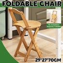 Foldable Bamboo Bar Stool with Backrest Space-Saving Lightweight Design