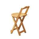Foldable Bamboo Bar Stool with Backrest Space-Saving Lightweight Design