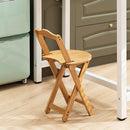 Foldable Bamboo Bar Stool with Backrest Space-Saving Lightweight Design
