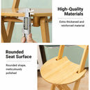 Foldable Bamboo Bar Stool with Backrest Space-Saving Lightweight Design