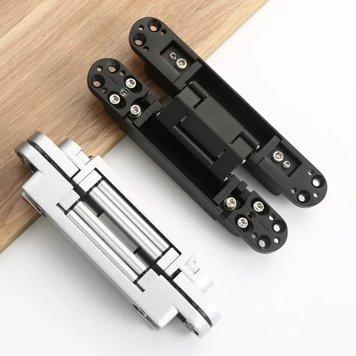 Hidden Invisible Door Hinge Concealed 3D Hinge Heavy Duty for Doors and Cabinets - Black