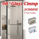 H Shaped 90 Degree Glass Clamp Double Opening Bevel Edge Bathroom Shower Clip - Chrome