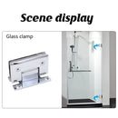 H Shaped 90 Degree Glass Clamp Double Opening Bevel Edge Bathroom Shower Clip - Chrome