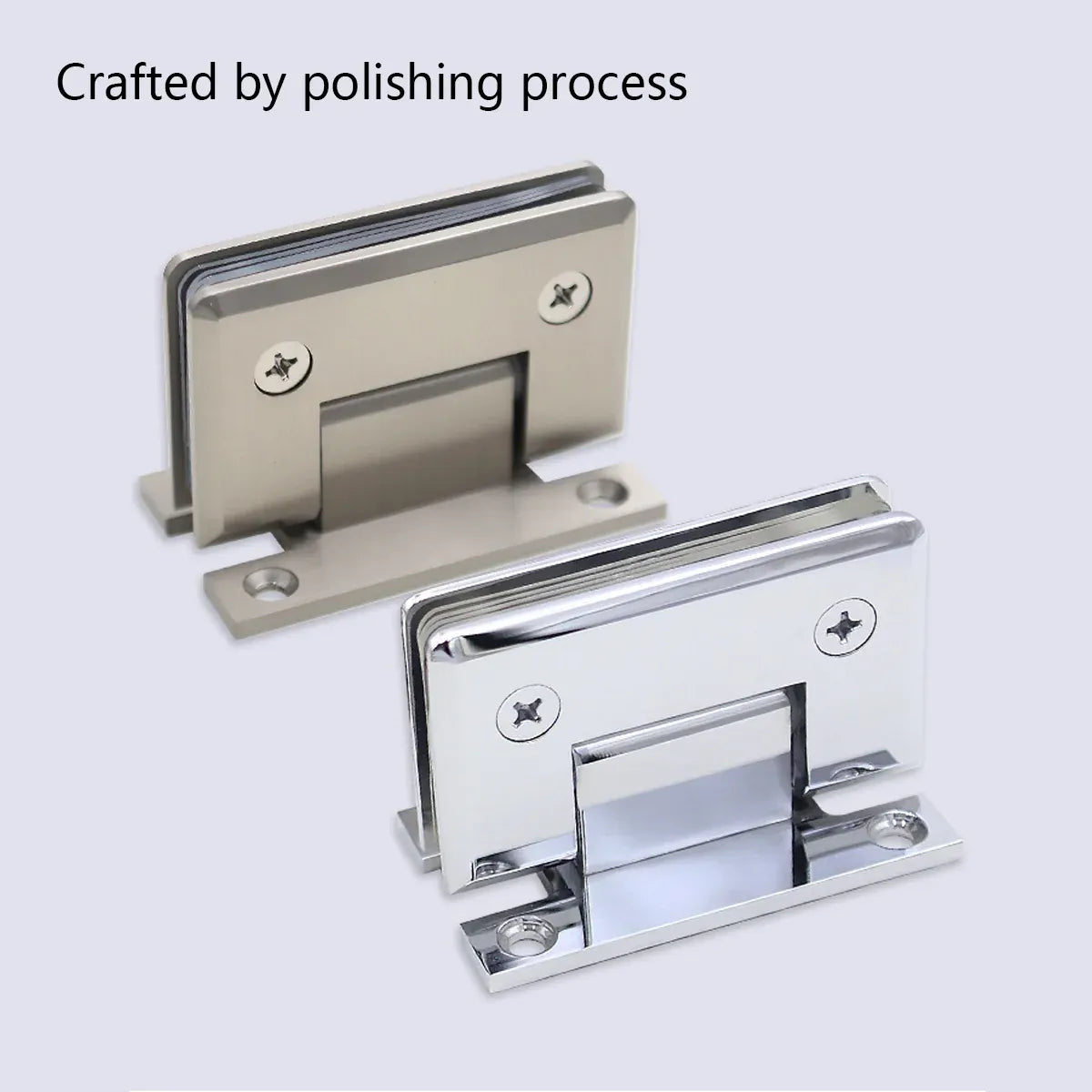 H Shaped 90 Degree Glass Clamp Double Opening Bevel Edge Bathroom Shower Clip - Chrome