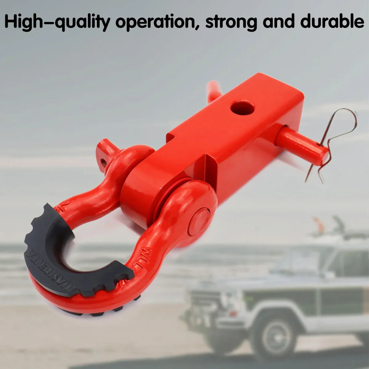 Red Trailer Arm Off Road Rescue Tow Hook Heavy Duty Steel for SUV Road Vehicle