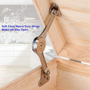 2 PCS Folding Lid Lift Up Stay Support Buffer Stop Hinge Silver With Soft-Close