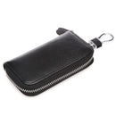 Key Holder Bag Leather Case Ring Wallet Car Unisex Pouch Keychains Black Coffee - Black