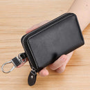 Key Holder Bag Leather Case Ring Wallet Car Unisex Pouch Keychains Black Coffee - Coffee