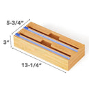 Bamboo Food Wrap Dispenser Cutter Foil Cling Film Storage Holder Box Kitchen Au - L