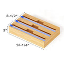 Bamboo Food Wrap Dispenser Cutter Foil Cling Film Storage Holder Box Kitchen Au - M
