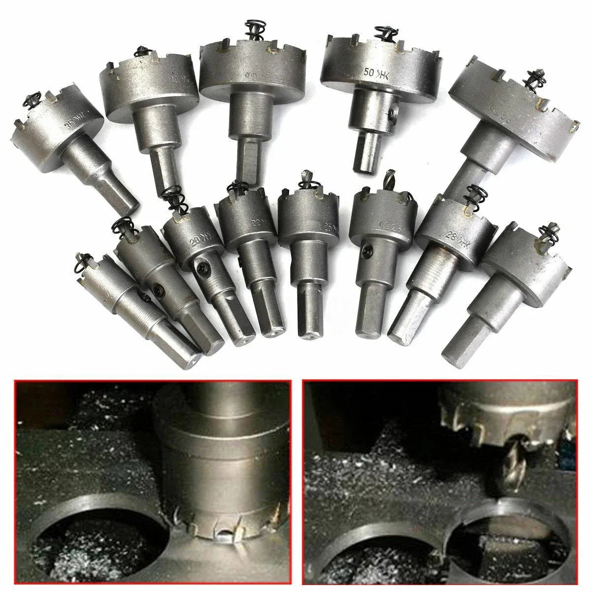 13pcs Hole Saw Set Metal Drill Bits 16-53mm Tungsten Steel Iron Plate Copper Cutter