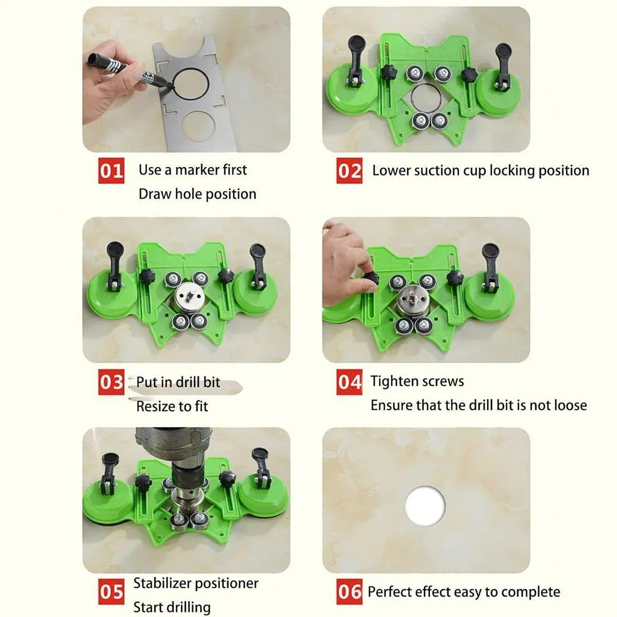 Multifunction Glass Tile Positioning Tool Drill Chuck Marble Hole Punching Tool