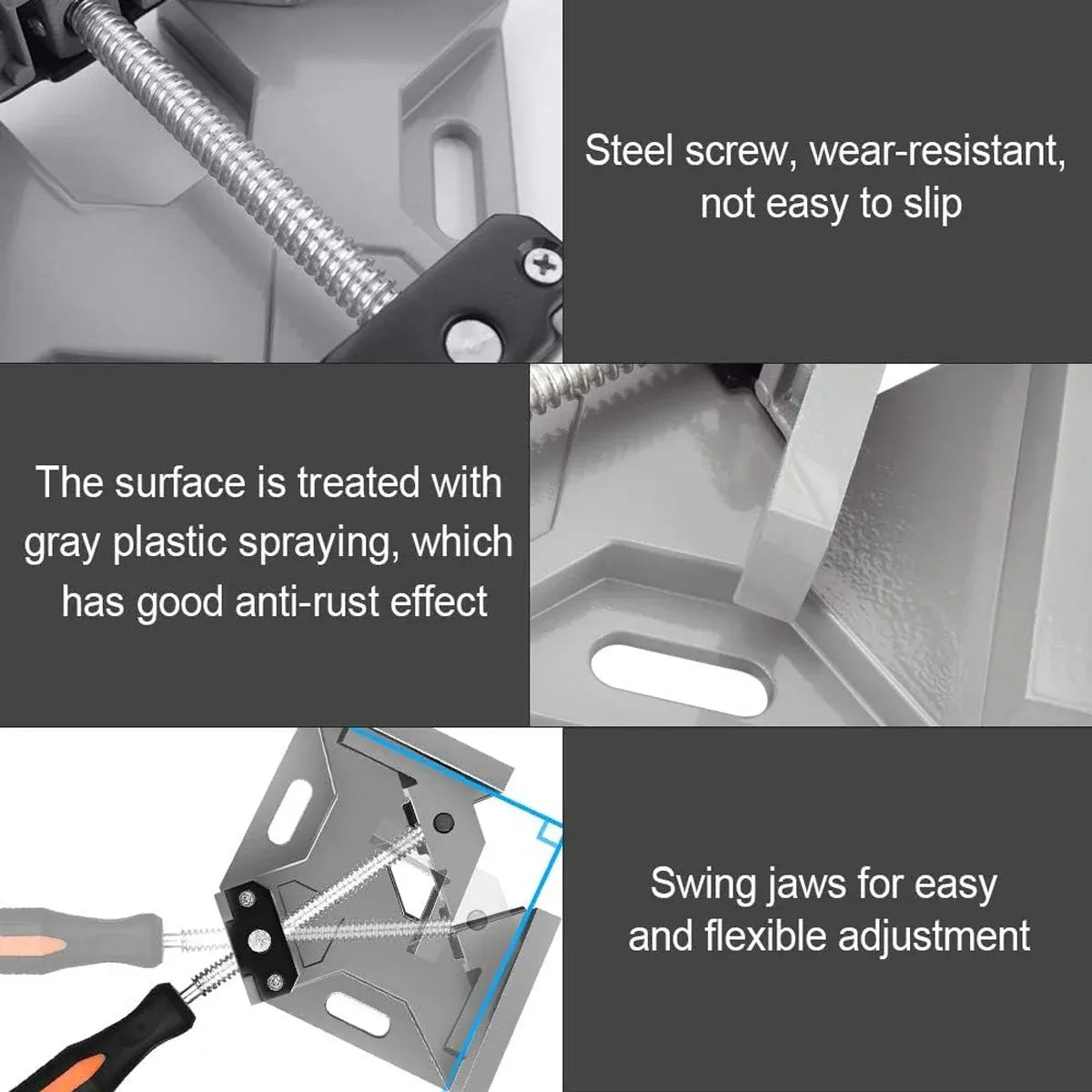 Right Angle Clamp Single Handle 90 Degree Woodworking Drill Guide Corner Tool