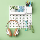 Wall Mounted Pegboard Storage Rack No Drill Organizer Tool Shelf Home Office - White
