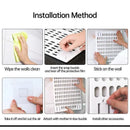 Wall Mounted Pegboard Storage Rack No Drill Organizer Tool Shelf Home Office - White