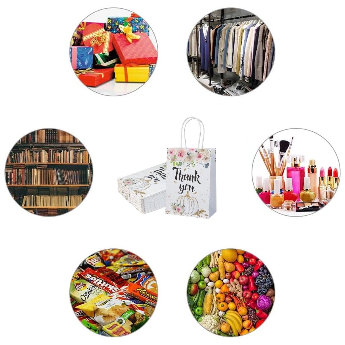 30pcs Printed Gift Bags Holiday Packaging Tote Gift Bags for Christmas Party