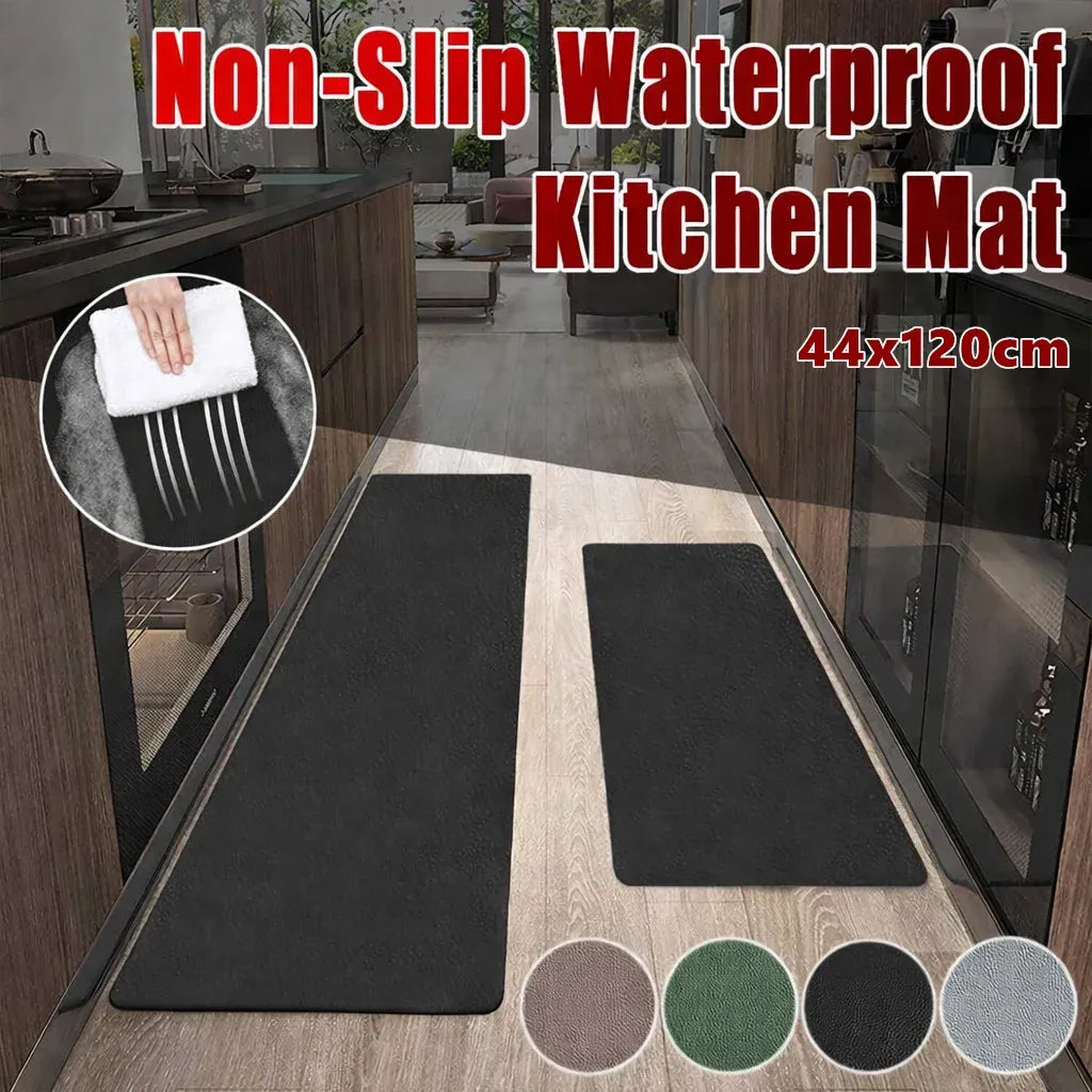 44x120cm Non-Slip Waterproof Kitchen Door Mat Home Floor Rug Carpet Anti-Oil Easy Clean - Green