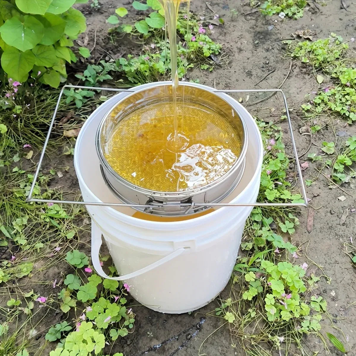 Honey Filter Double Sieve Screen Stainless Steel Strainer Beekeeping Equipment