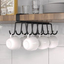 2-Piece Black Under-Shelf Cup Holder Rack Set