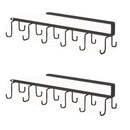 2-Piece Black Under-Shelf Cup Holder Rack Set