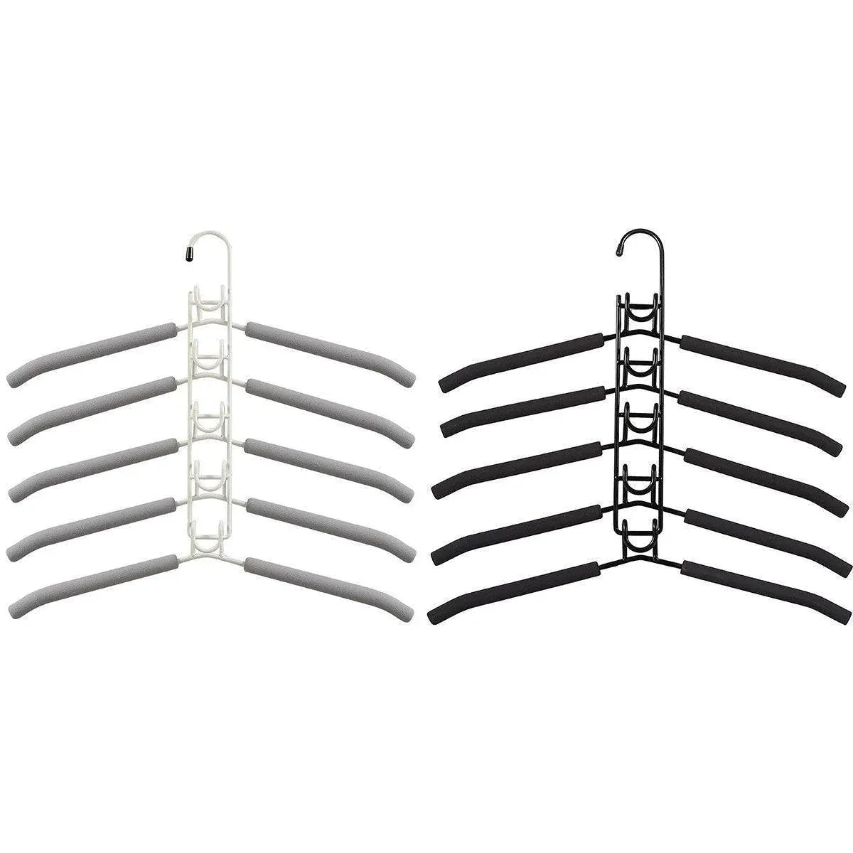 Space saving Multi layer Folding Hanger Hook Closet Organizer Clothes Rack - Black