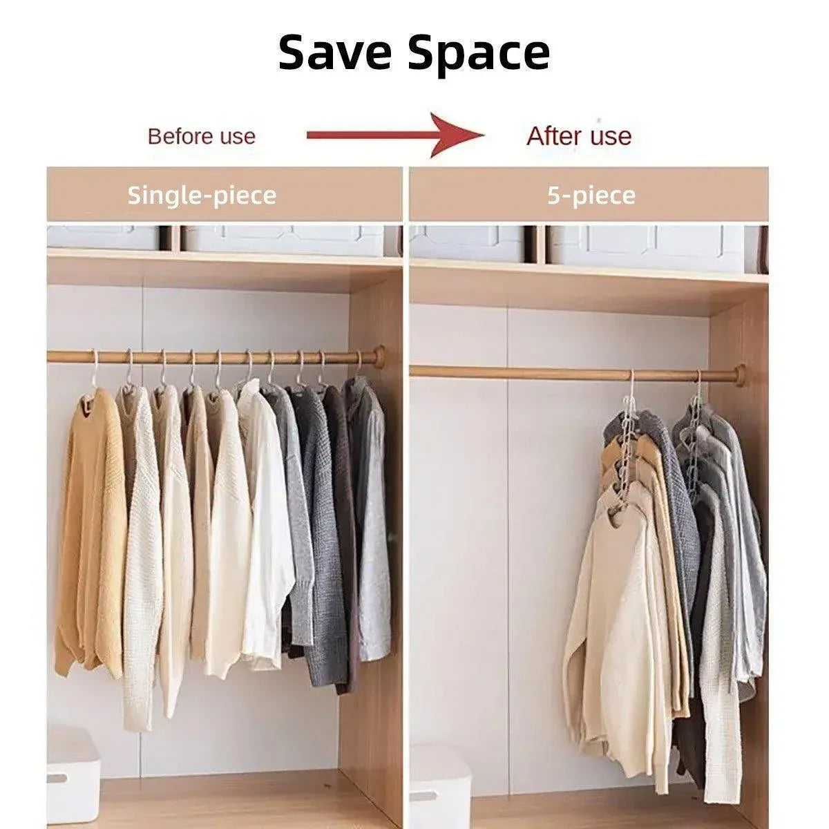 Space saving Multi layer Folding Hanger Hook Closet Organizer Clothes Rack - Black