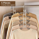 Space saving Multi layer Folding Hanger Hook Closet Organizer Clothes Rack - Black